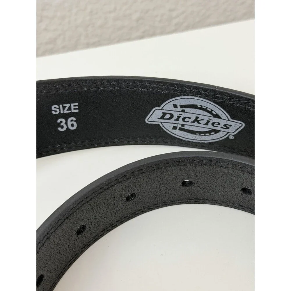 Dickies Mens Leather Belt Size 36 Black Genuine Leather Casual Work Belt